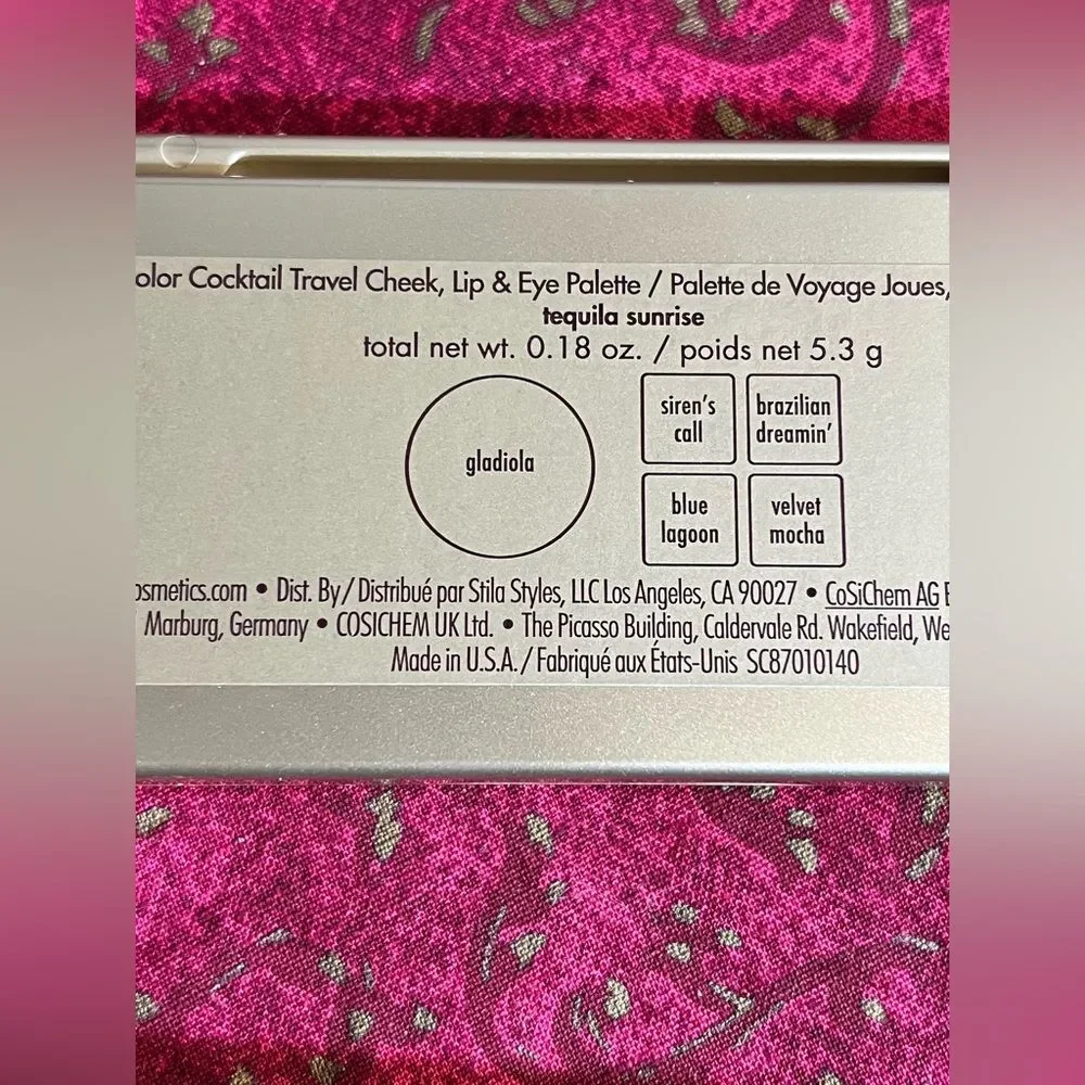 Stila Color Cocktail Palette, lip,cheek & eye shadow palette with mirror. Travel